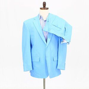 Vinci 42R 36x31 Blue Full Suit 2-Button Solid R597